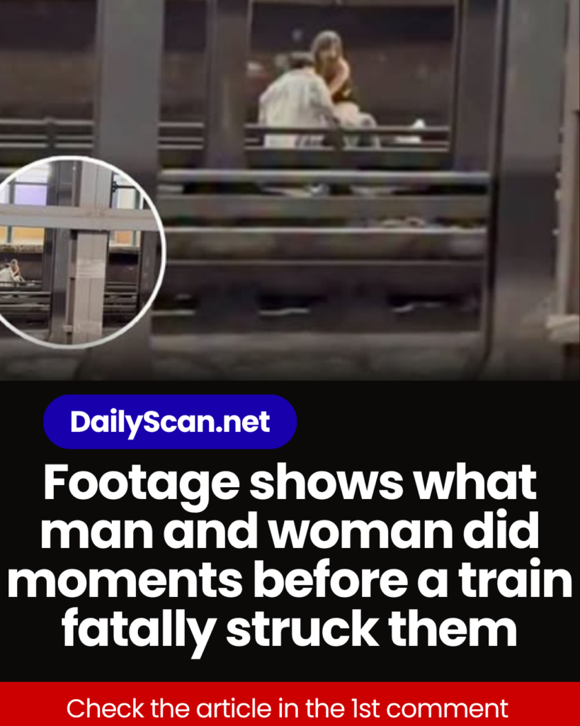 Footage shows what man and woman did moments before a train fatally struck them