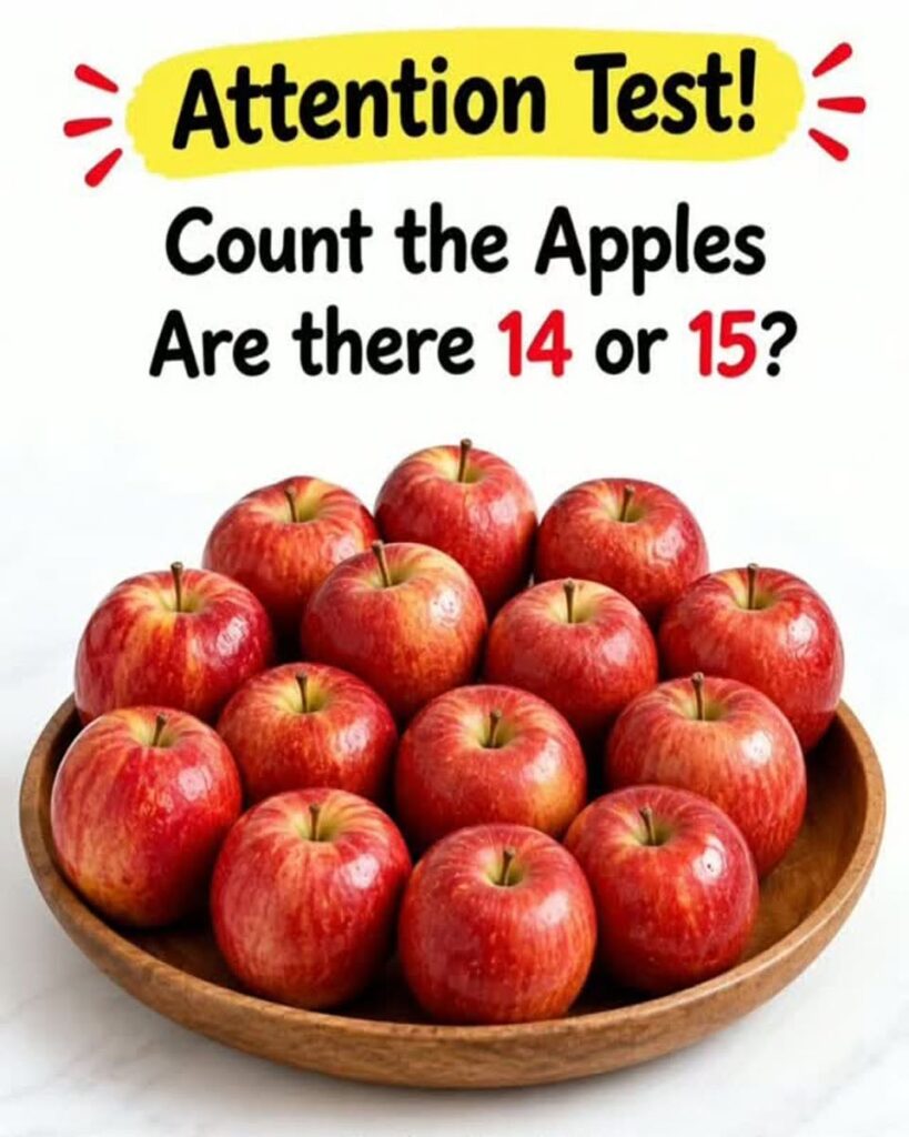 Count the Apples. Are there 14 or 15?