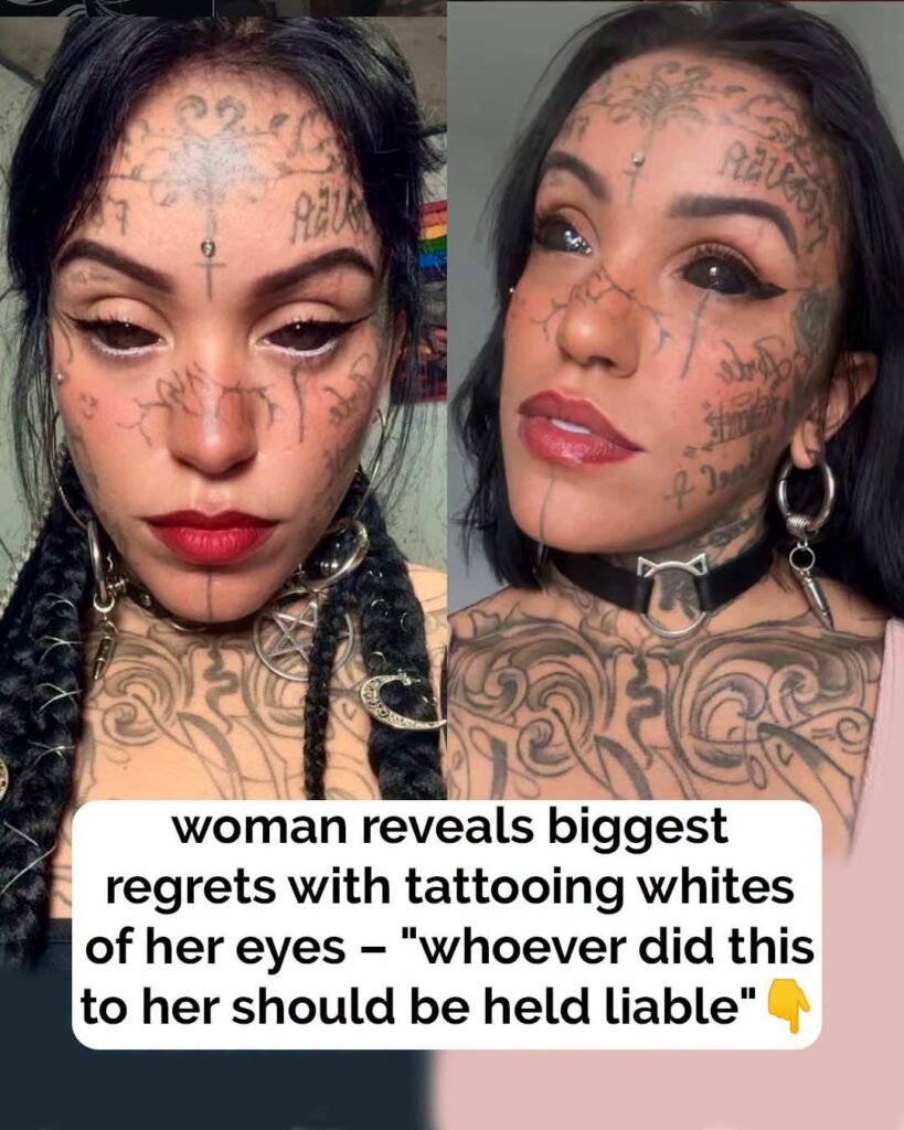 Woman reveals biggest regrets with tattooing her eyes
