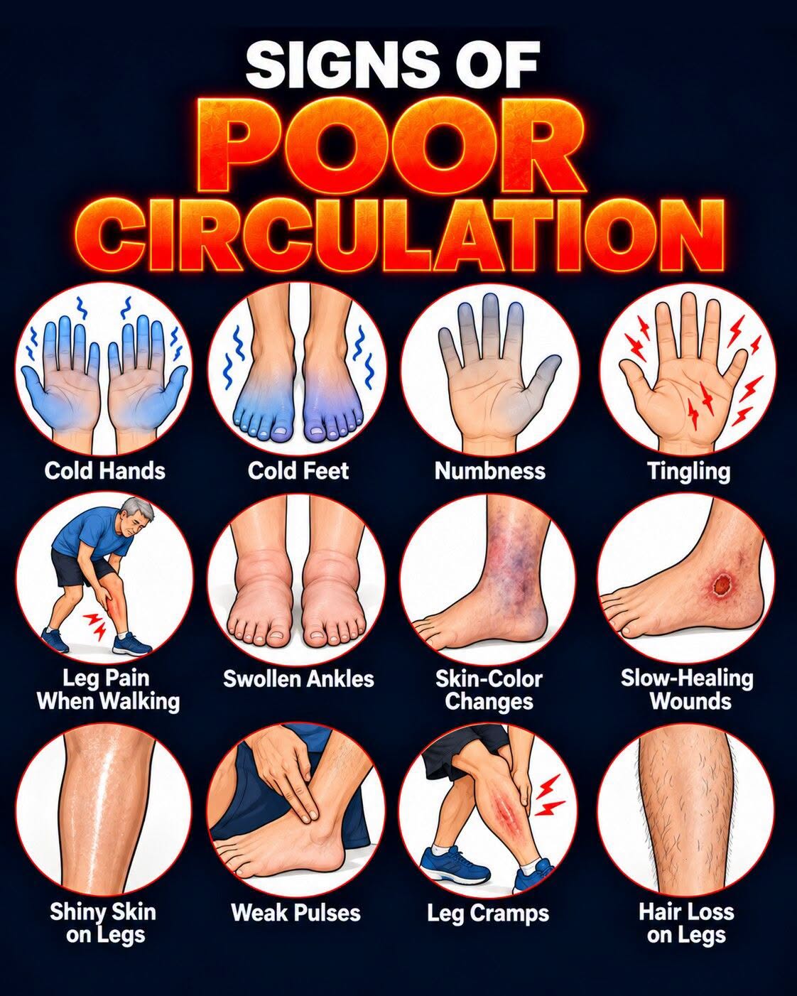 16 Warning Signs of Poor Blood Circulation and How to Treat It