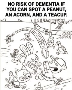 No Risk of Dementia If You Can Spot a Peanut, an Acorn, and a Teacup.