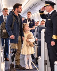 The Flight of Honor: How a Father’s Quiet Sacrifice for His Late Wife, an Unjust Flight Agent, and an Unexpected Military Encounter in the First-Class Cabin Brought Healing, Grace, and a Lifelong Family Guardian to a Young Girl’s Grieving World Beneath the Carolina Sky