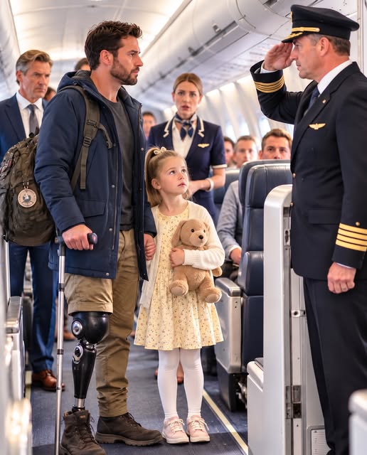 The Flight of Honor: How a Father’s Quiet Sacrifice for His Late Wife, an Unjust Flight Agent, and an Unexpected Military Encounter in the First-Class Cabin Brought Healing, Grace, and a Lifelong Family Guardian to a Young Girl’s Grieving World Beneath the Carolina Sky
