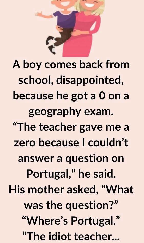 A boy comes back from school