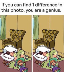 The Sleeping Girl and Her Doll: Spot the Difference.