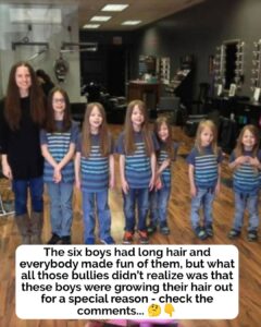 6 sons all cut off their long hair to donate it to charity