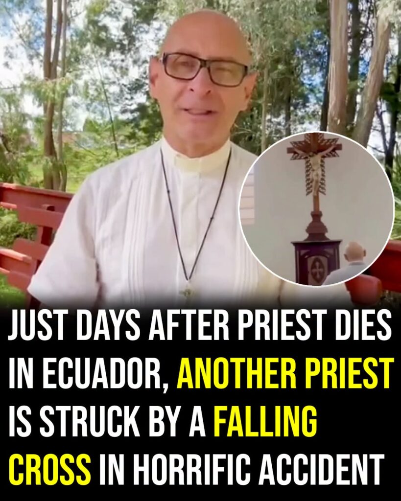 Days after priest dies in Ecuador, another priest is struck by a falling cross but miraculously survives