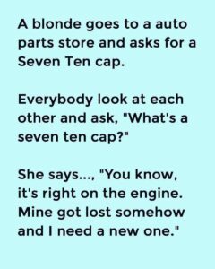 A blonde goes to a auto parts store