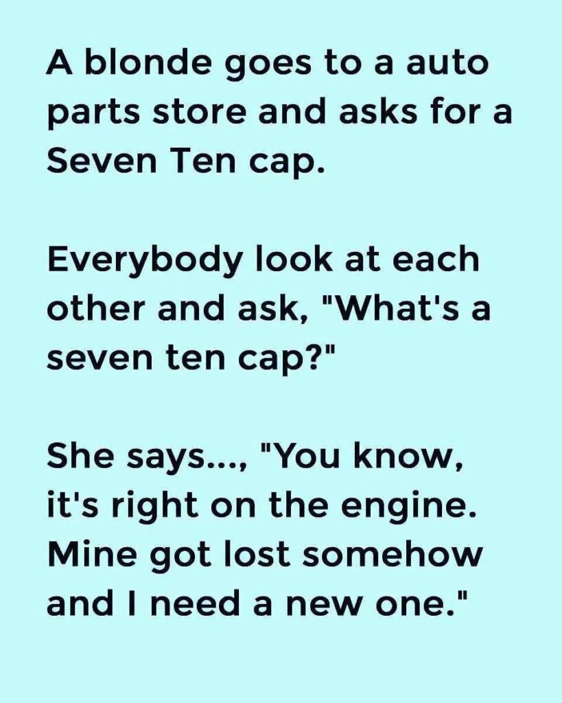 A blonde goes to a auto parts store