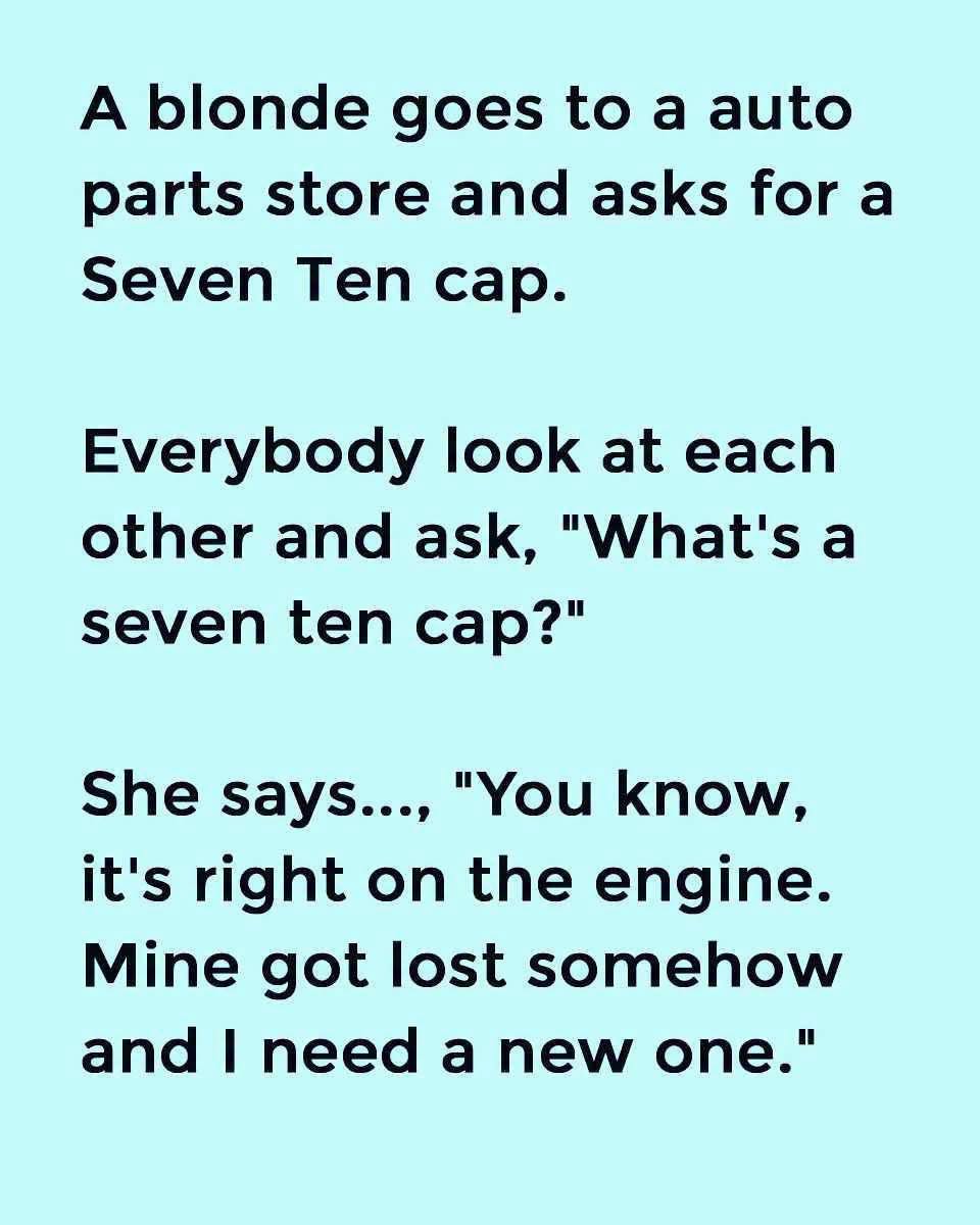 A blonde goes to a auto parts store