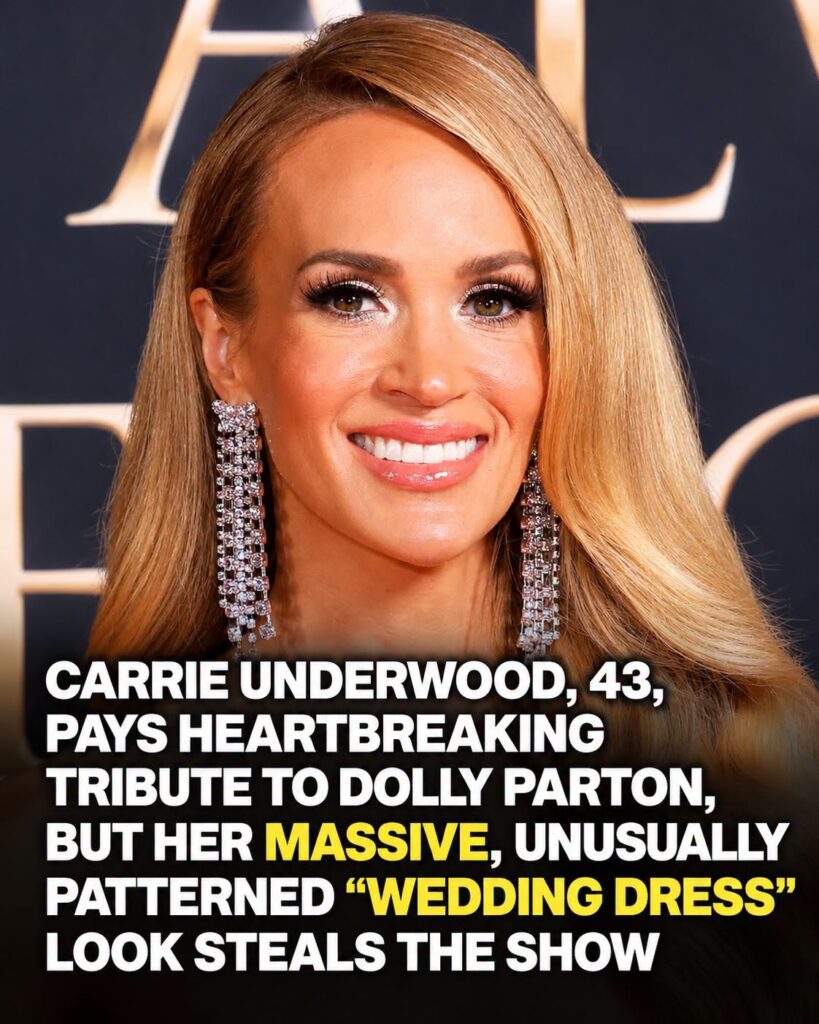 Carrie Underwood, 43, Steps Out to Honor Dolly Parton — but Her Face and Dress Quickly Become the Talk of the Night